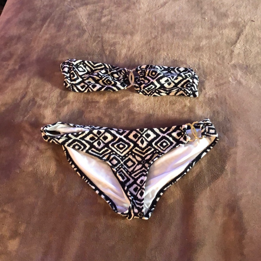 Old Navy black & white print bikini size XS